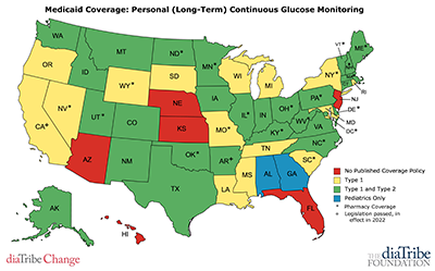 diaTribe CGM Medicaid map